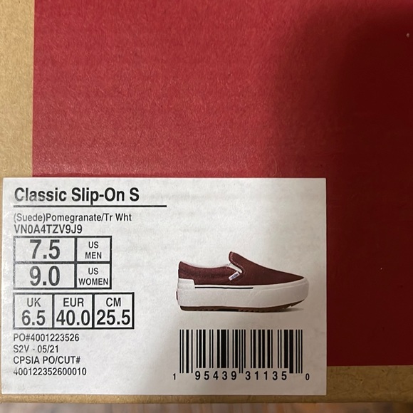 Vans Classic Slip-On Stacked Platform Suede Pomegranate/True White WMNS - Picture 16 of 16